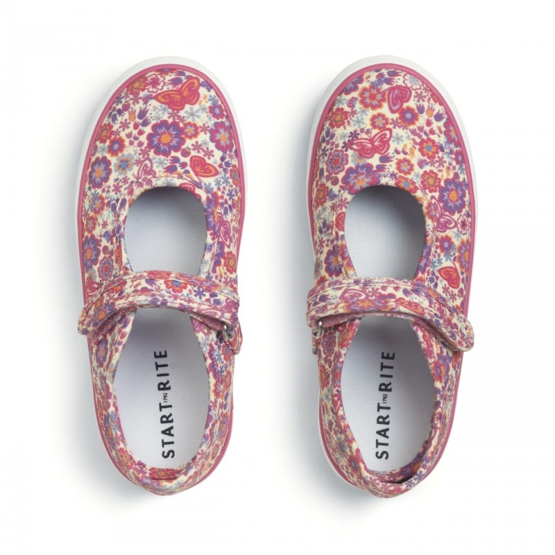 Busy Lizzie Canvas Shoes - Pink Floral