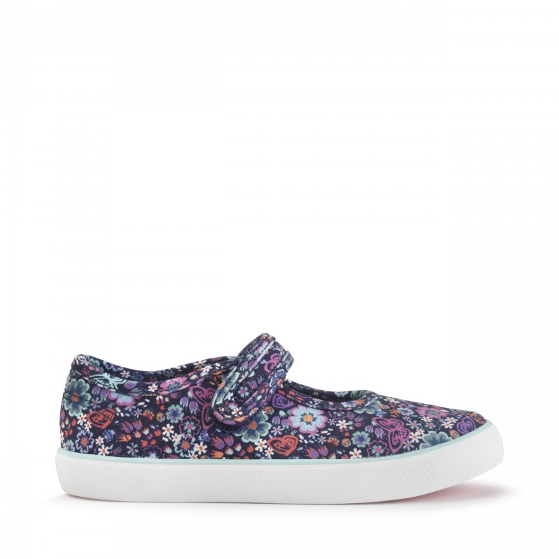 Busy Lizzie Canvas Shoes -  Navy Floral