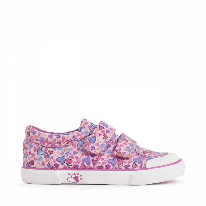 Loveheart Canvas Shoes - Pink Heart