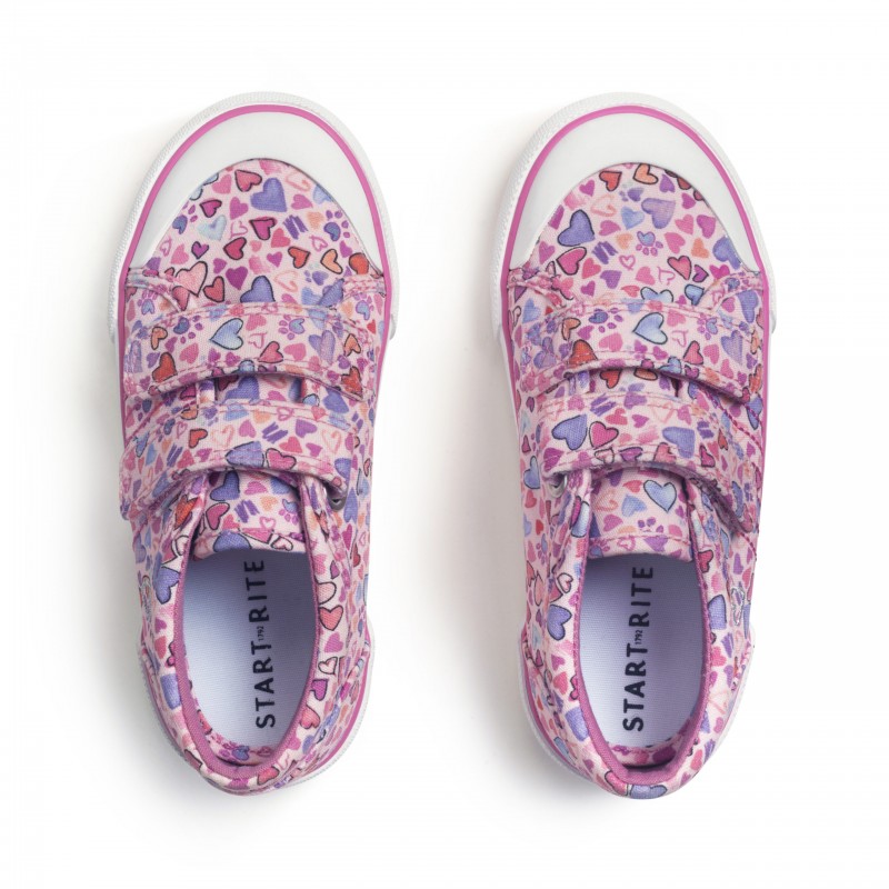 Loveheart Canvas Shoes - Pink Heart