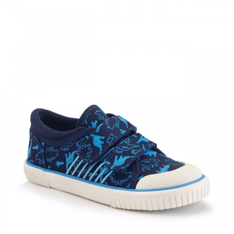Raptor Canvas Shoes - Navy Dino