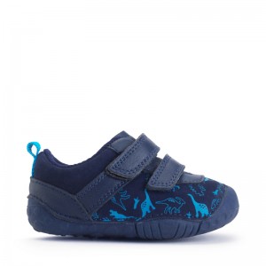 Start-Rite Roar Shoes - French Navy Dino Nubuck / Leather Start-Rite Roar Shoes - French Navy Dino Nubuck / Leather