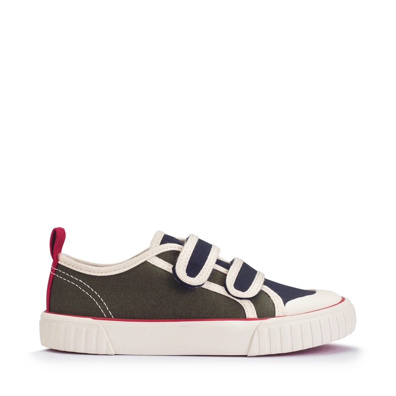 Tide Canvas Shoes - Khaki / Navy