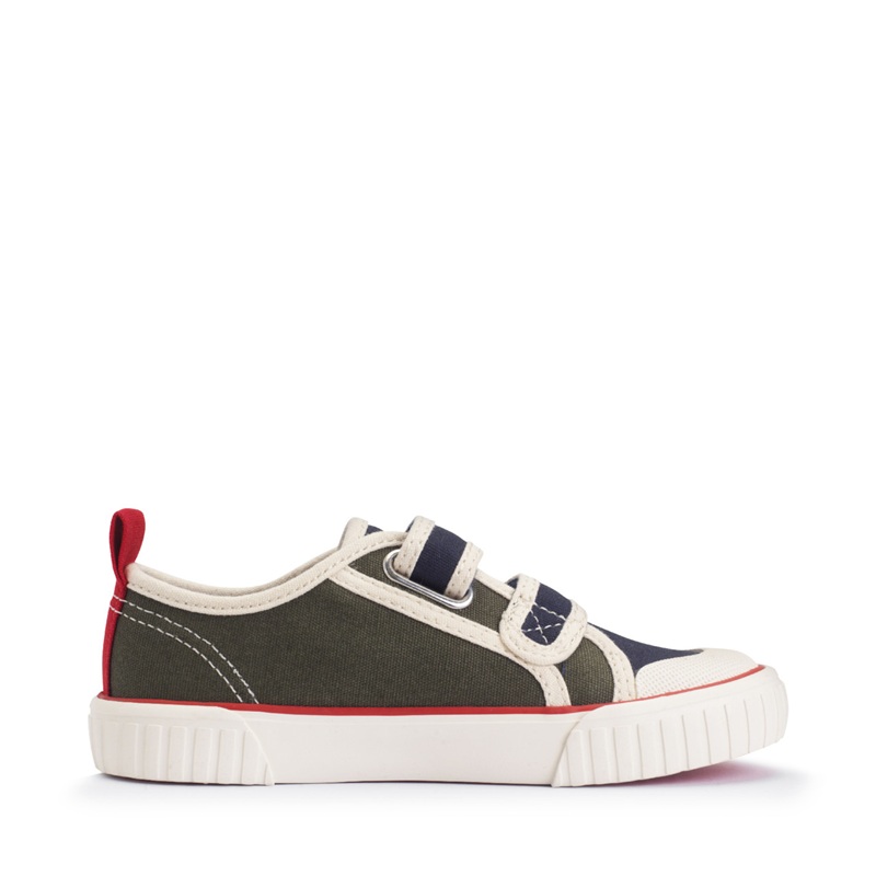 Tide Canvas Shoes - Khaki / Navy