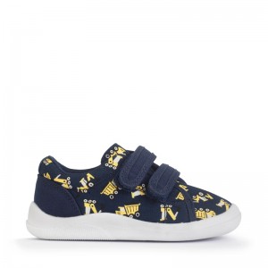 Start-Rite Wriggles Canvas Shoes - Navy Digger Print Start-Rite Wriggles Canvas Shoes - Navy Digger Print