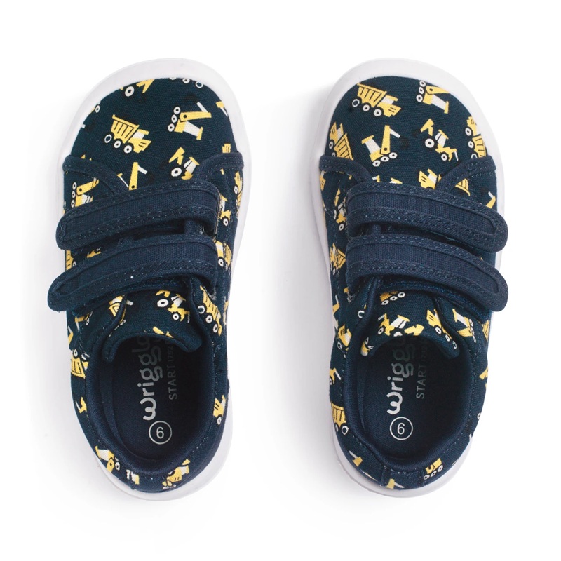 Wriggles Canvas Shoes - Navy Digger Print