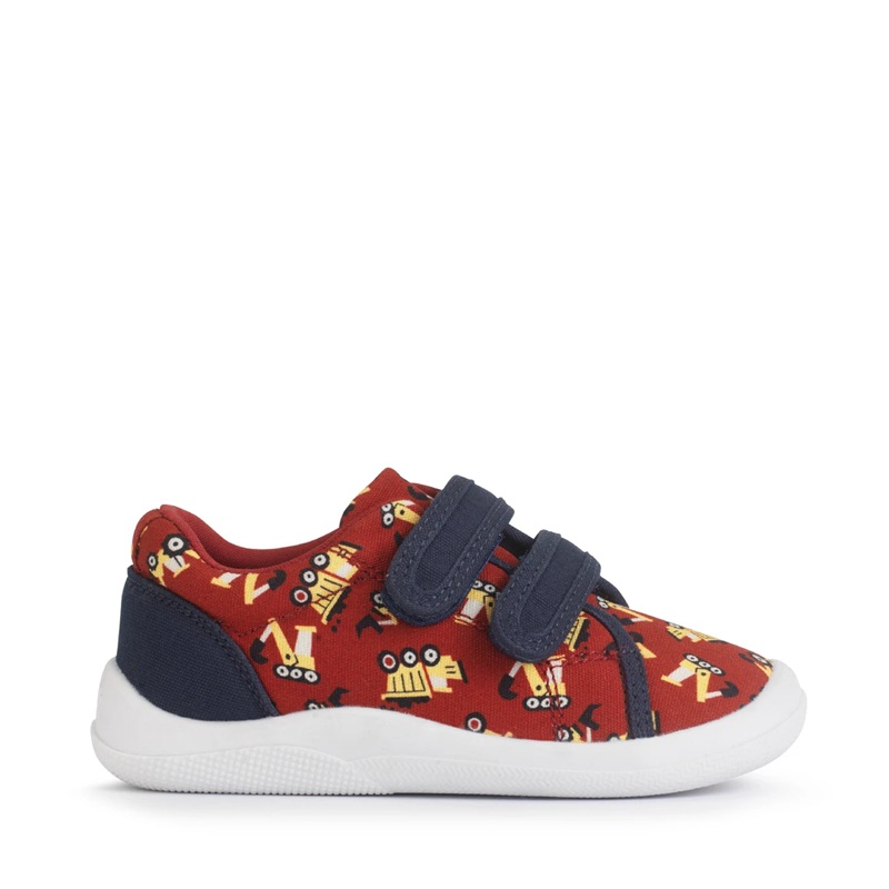 Wriggles Canvas Shoes -  Red Digger Print