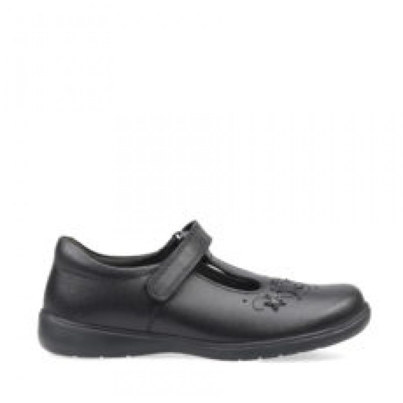 Star Jump School Shoes - Black Leather
