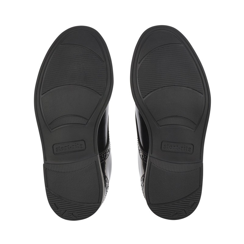 Brogue Pri School Shoes - Black Patent