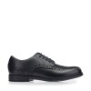 Brogue Snr School Shoes - Black Leather
