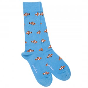 Swole Panda Clown Fish Bamboo Socks - Blue