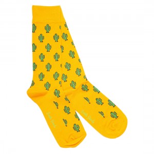 Swole Panda Cactus Bamboo Socks - Yellow