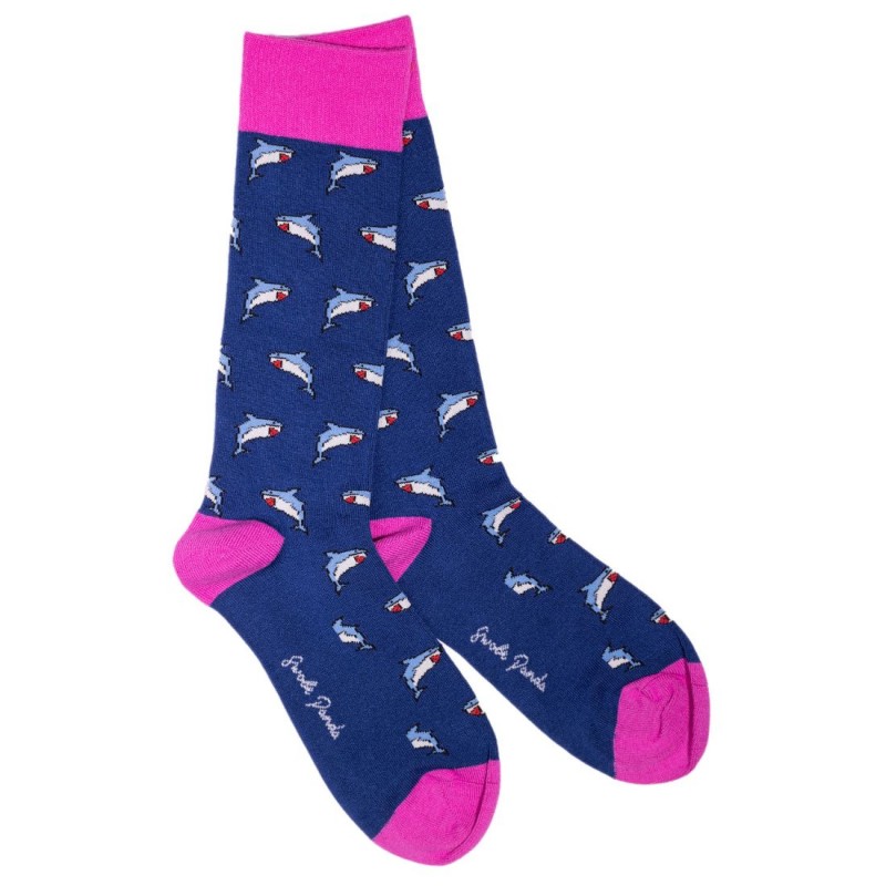 Shark Bamboo Socks - Pink