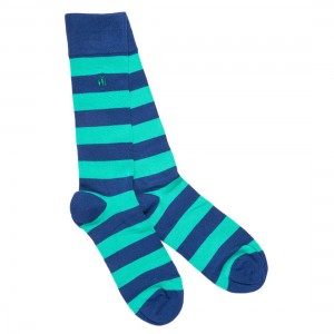 Swole Panda Striped Bamboo Socks - Lime Green