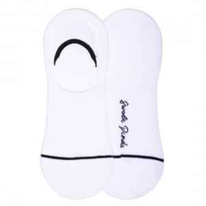 Swole Panda No-Show Bamboo Socks SP322 - White Textile
