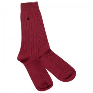 Swole Panda Soft Top Socks - Burgundy