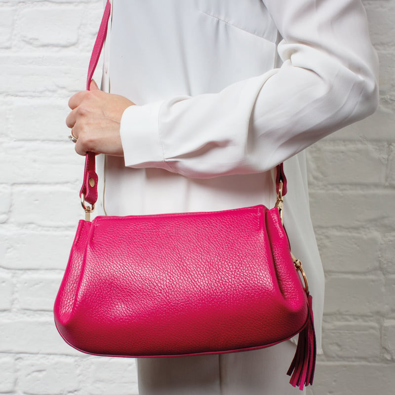 Golden Boot Alba Shoulder Bag - Pink Leather