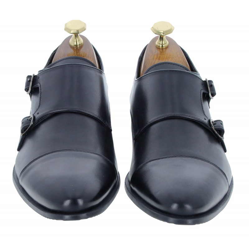 Golden Boot  Silva 5809 Monk Shoes - Black Leather