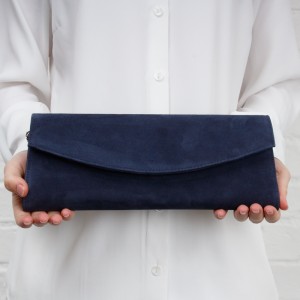 Golden Boot C-53 Clutch Bag - Navy Suede