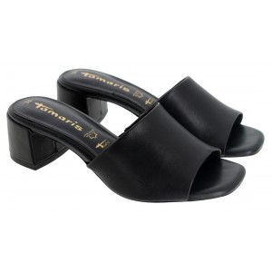 Tamaris 27204 Heeled Mules - Black Leather