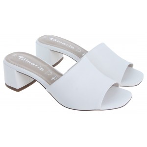 Tamaris 27204 Heeled Mules - White Leather