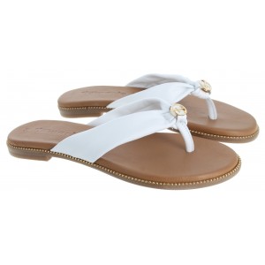 Tamaris 27126 Toe-Post Sandals - White Leather