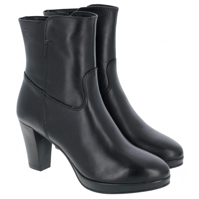 Nivia 25015 Heeled Ankle Boots - Black Leather