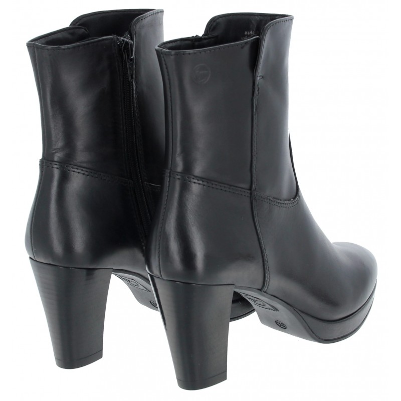 Nivia 25015 Heeled Ankle Boots - Black Leather