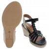 28042 Wedge Sandals - Black Leather