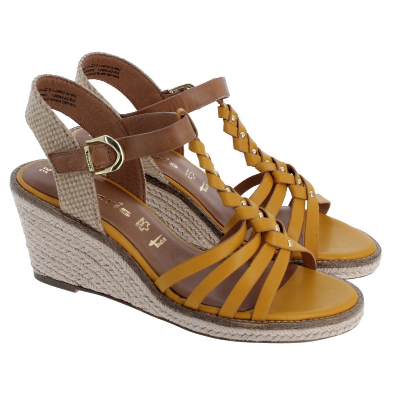 28042 Wedge Sandals - Yellow Leather