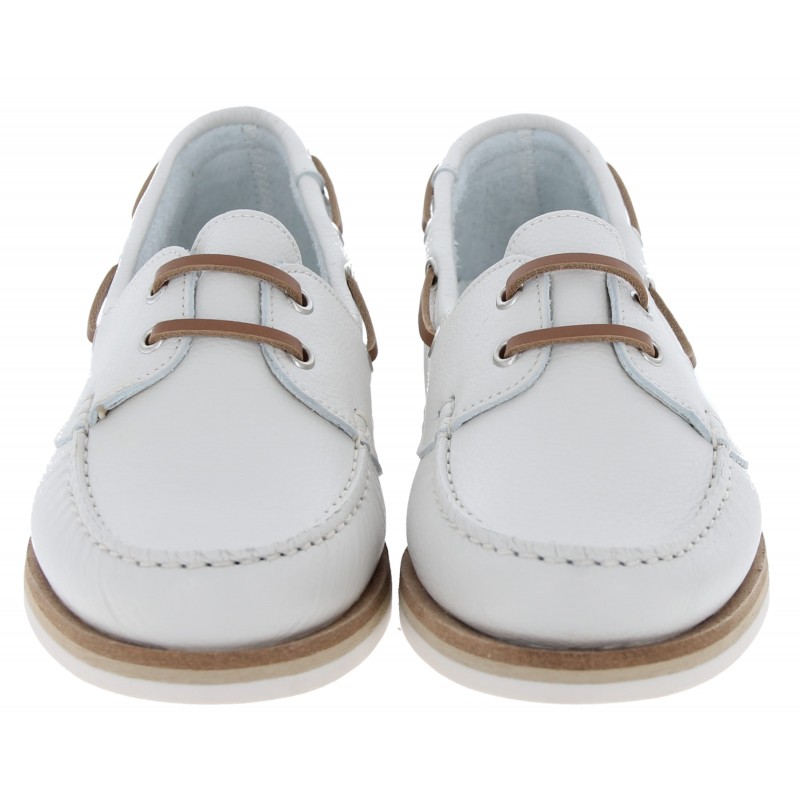 Folk 23616 Deck Shoes - White Leather