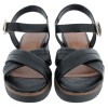 28202 Wedge Sandals - Black Leather