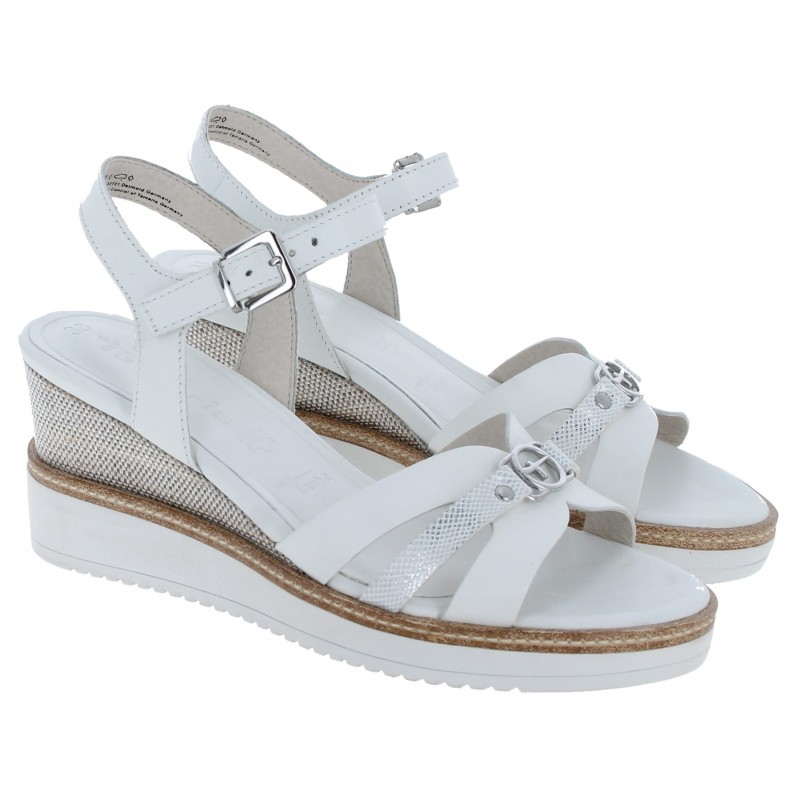 Tamaris 28010 sandals in white leather