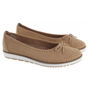 Tamaris 122121 Flat Shoes - Camel Leather