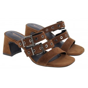 Tamaris 27222 Heeled Mules - Cognac Suede