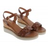 28334 Wedge Sandals - Cognac Leather