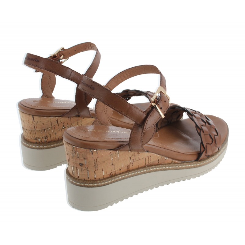 28334 Wedge Sandals - Cognac Leather