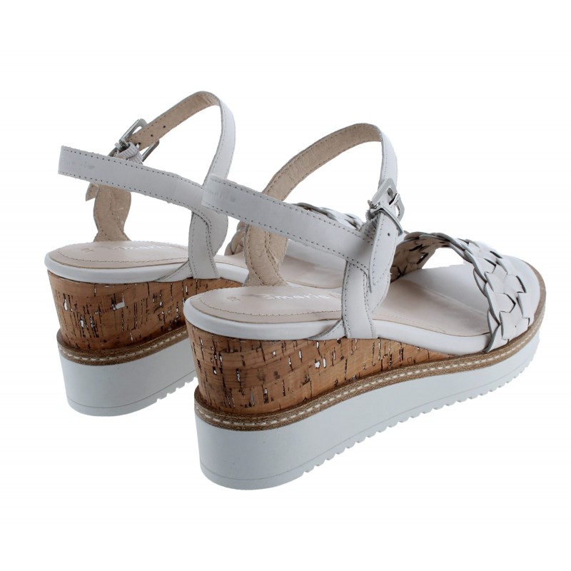 28334 Wedge Sandals - White Leather