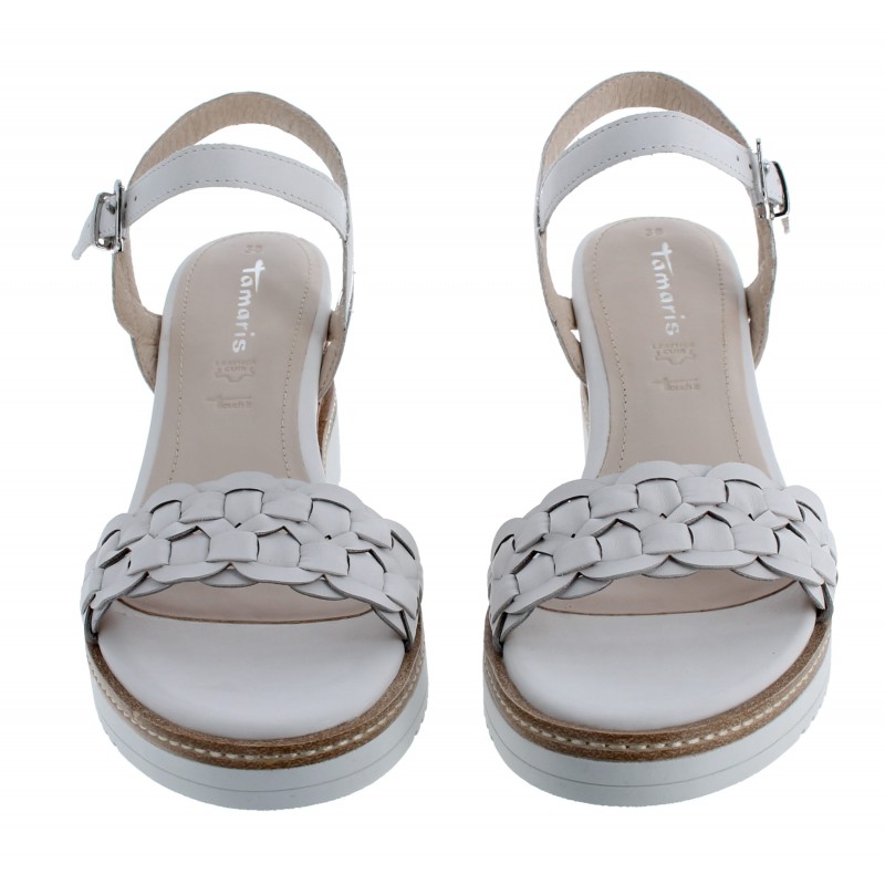 28334 Wedge Sandals - White Leather