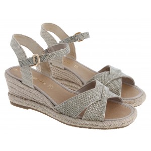 Tamaris Nayeli 28367 Wedge Sandals - Light Gold Glam