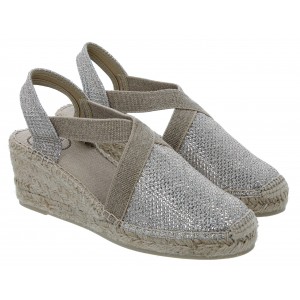 Toni Pons Triton Wedge Espadrilles - Platinum Cotton