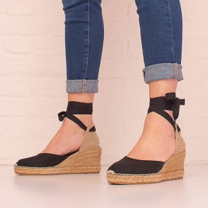Toni Pons Calonge Wedge Espadrilles - Black Linen