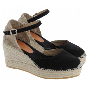 Toni Pons Laia-NT Wedge Espadrilles - Black Linen