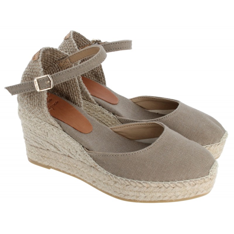 Laia-NT Wedge Espadrilles - Taupe Linen