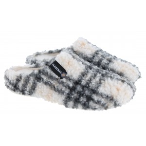 Verbenas York Borrego Plaid Mule Slippers - Blanco Verbenas York Borrego Plaid Mule Slippers - Blanco