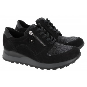 Waldlaufer Hiroko Trainers H64007 - Black Leather Waldlaufer Hiroko Trainers H64007 - Black Leather