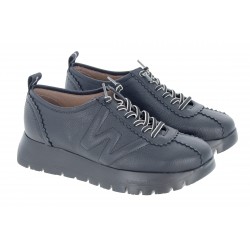 Wonders A-2410 Trainers - Black Leather 
