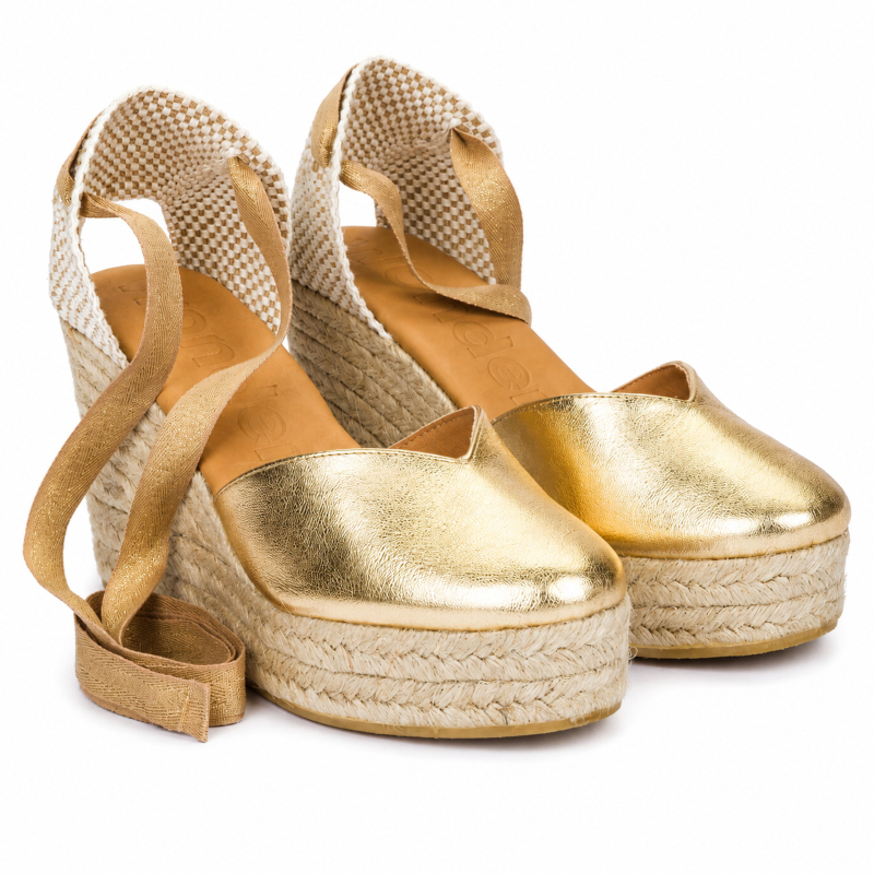 Aris 37 Espadrilles - Gold Leather