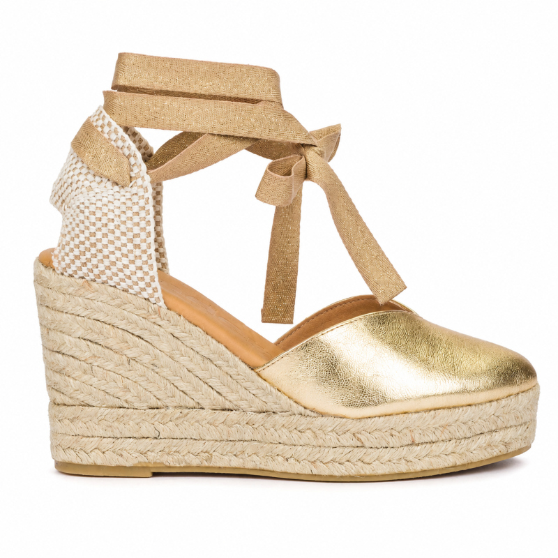Aris 37 Espadrilles - Gold Leather