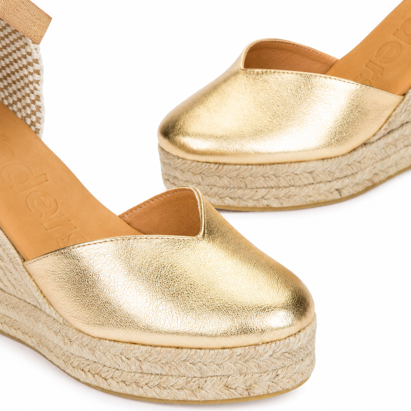 Aris 37 Espadrilles - Gold Leather